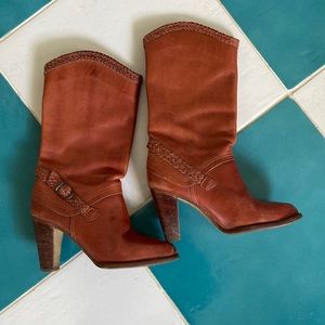 Vintage mid-calf leather boots